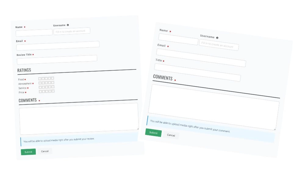 Example of Customer Review Forms