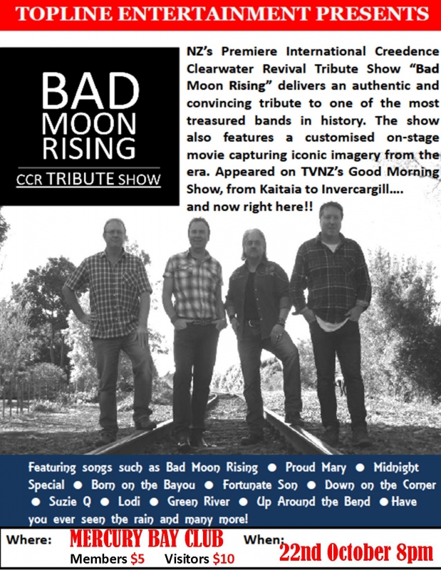 Bad Moon Rising CCR Tribute Show Event All About Whitianga
