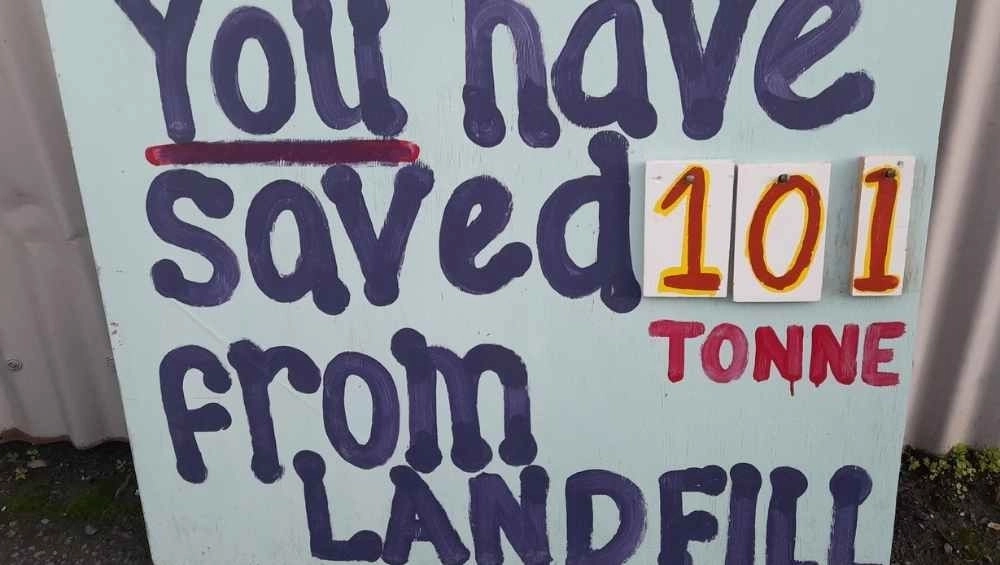 Image Credit: Hauraki Repair and Reuse Centre. Caption: The approximate amount of waste diverted from landfill since the Hauraki Repair and Reuse Centre opened in Paeroa in April 2021.