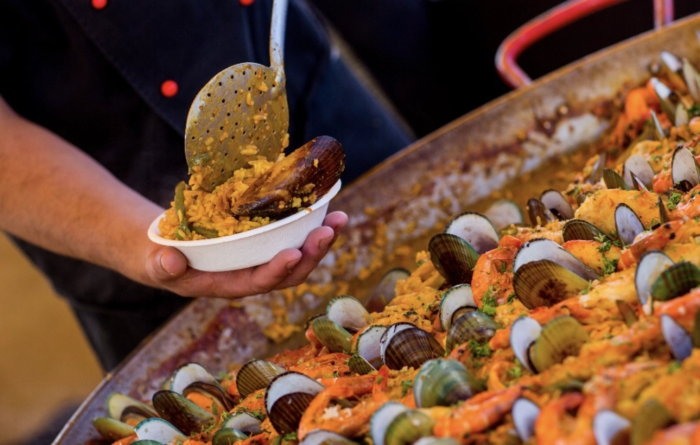 Paella with mussels