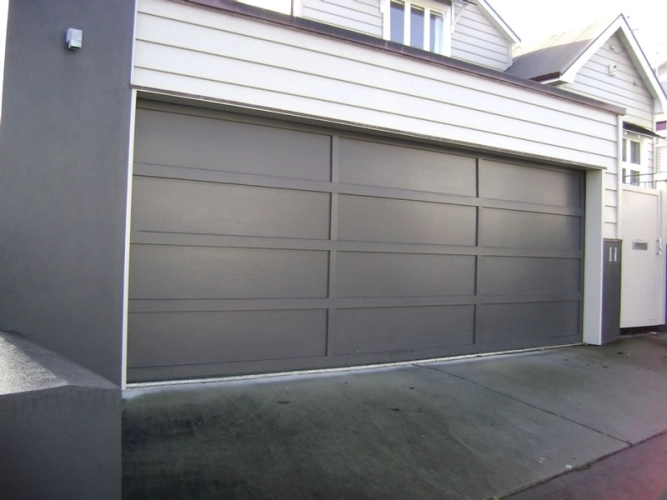 Cedar battens - Meranti Ply garage door by Doors 2000 Coromandel