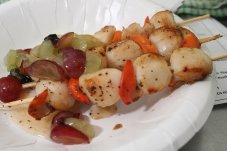 Scallop skewers. Image credit Whitianga Scallop Festival.