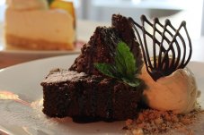 Chocolate brownie at Enigma on The Esplanade