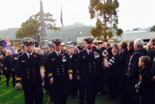Soldiers parading Anzac Day Dawn service Whitianga