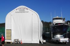 Purpose built movable boat repairs and maintenance shed in Whitianga