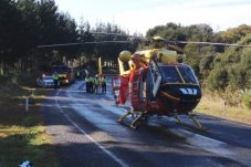Westpac Rescue Helicopter assisting at scene of accident