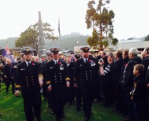 Soldiers parading Anzac Day Dawn service Whitianga