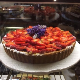 Strawberry flan