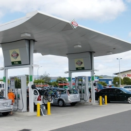 Cars at fuel station