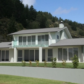 Two storey home on hillside