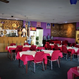 Tables with red cloths