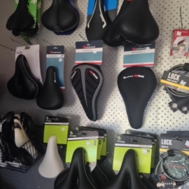 Bike seats and bike saddles at the Bike Man Shop Whitianga