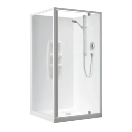 Clearlite Sierra-900x900-2-Sided-Moulded-Wall-White-Shower