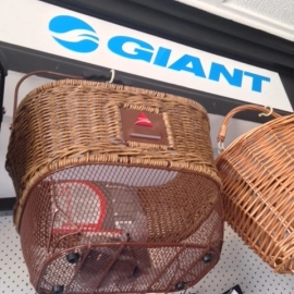 Baskets and Giant bike accessories at the Bike Man Shop Whitianga