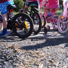Children on bikes