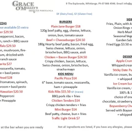 Grace O'Malley's New Summer Menu