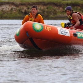 Hot water beach lifeguards in action near whitianga