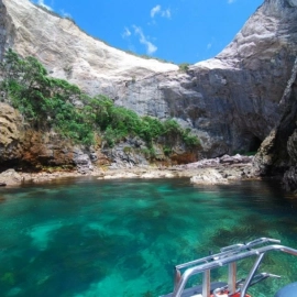 Amazing clear waters in the Cathedral Cove area