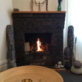 Fire and table