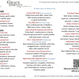 Grace O'Malley's New Summer Menu