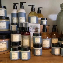 Bottles on table