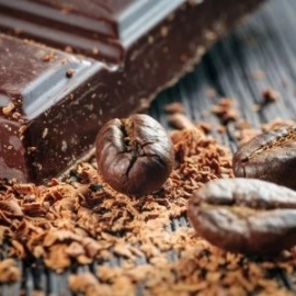 coffee beans and chocolate