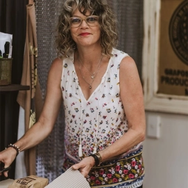 Women in floral top