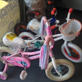Cute little kids girls bike at the Bike Man Shop Whitianga