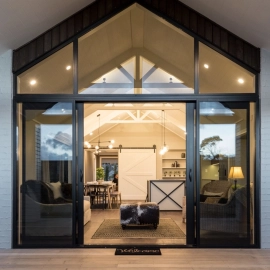 Domestic range sliding doors