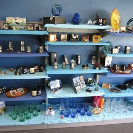 Gifts  for sale on shelves