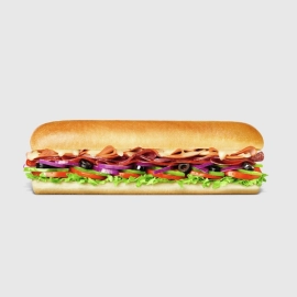Sub with meat and salad