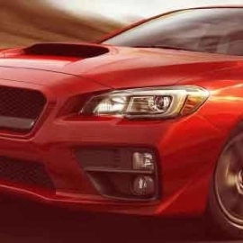 Red car on road
