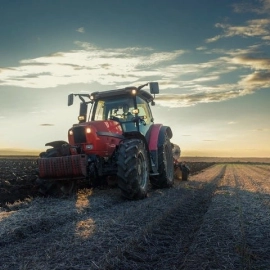 Tractor in field