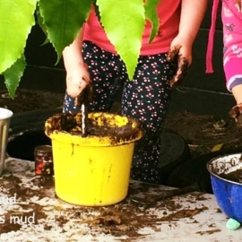 Children playing with mud