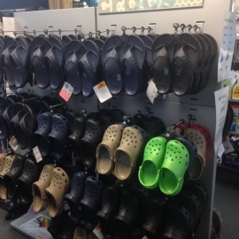 Crocs shoes on display