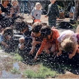 children playing in water