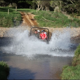 Argo in river creating splash