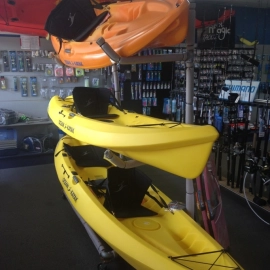 Yellow and orange kayaks