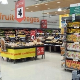 Groceries isles in supermarket