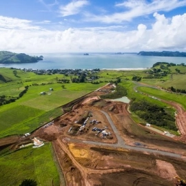 Earthworks on coastal land