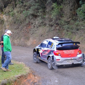 Rally car and spectators