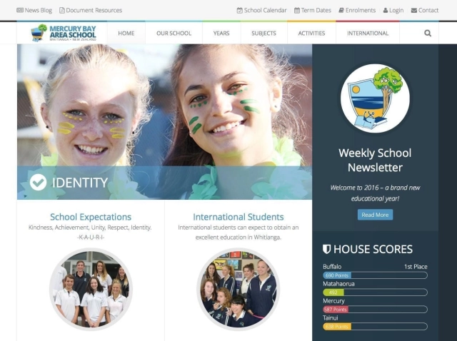 New website for Mercury Bay Area School