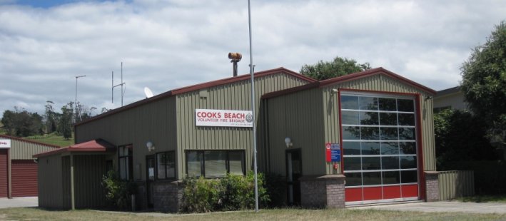 Front View of Cooks Beach Volunteer Fire Brigade near Whitianga Front View of Cooks Beach Volunteer Fire Brigade near Whitianga