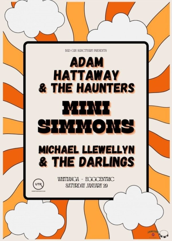 Mini Simmons, Adam Hattaway & the Haunters, Michael Llewellyn & The Darlings at the Eggcentric Cafe