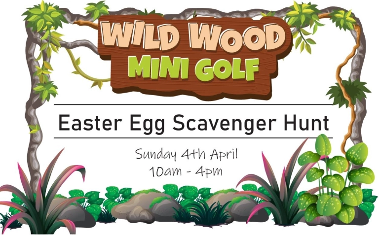 Easter egg hunt at Wild Wood Mini Golf